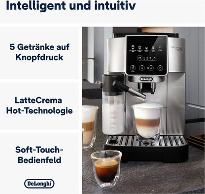 De’Longhi Kaffeevollautomat Start Milk ECAM220.80.SB, Milchkaraffe inklusive, Perfekter Cappuccino