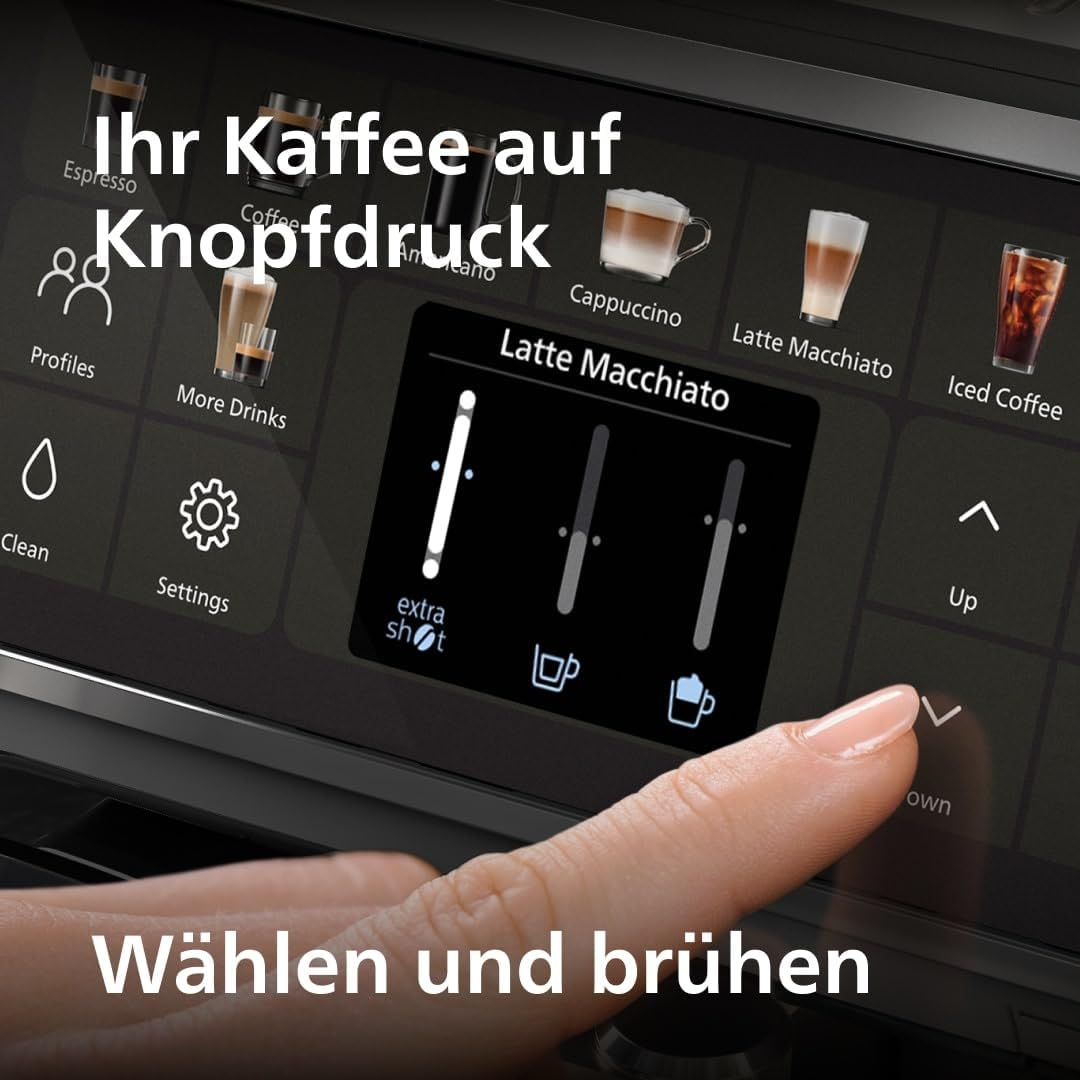 Philips Serie 5500 Kaffeevollautomat (EP5544/50) – LatteGo Milchsystem,20 heiße und kalte Kaffeespezialitäten,40% leiser mit SilentBrew,QuickStart,Grau