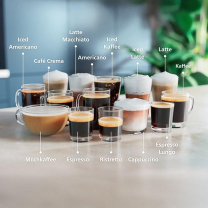 Philips Serie 5500 Kaffeevollautomat (EP5544/50) – LatteGo Milchsystem,20 heiße und kalte Kaffeespezialitäten,40% leiser mit SilentBrew,QuickStart,Grau