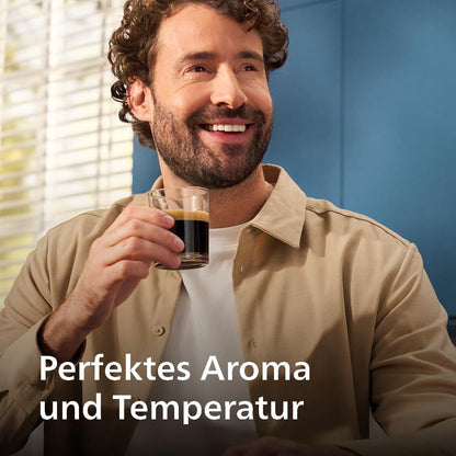 Philips Serie 5500 Kaffeevollautomat (EP5544/50) – LatteGo Milchsystem,20 heiße und kalte Kaffeespezialitäten,40% leiser mit SilentBrew,QuickStart,Grau