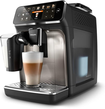 Philips Expresso broyeur Série 5400 – 12 Spécialités de Café,Carafe LatteGo facile àEcran int nettoyer, uitif,4 Profils Utilisateur,Machine à café à grain Noir Chrome(EP5547/90)