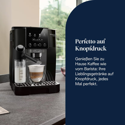 De’Longhi Magnifica Start (ECAM222.60.BG) - Perfetto Kaffeevollautomat mit LatteCrema-Milchaufschäumer,4 One-Touch-Getränke, Cappuccino Kaffeemaschine,Soft-Touch-Bedienfeld,Schwarz-Grau