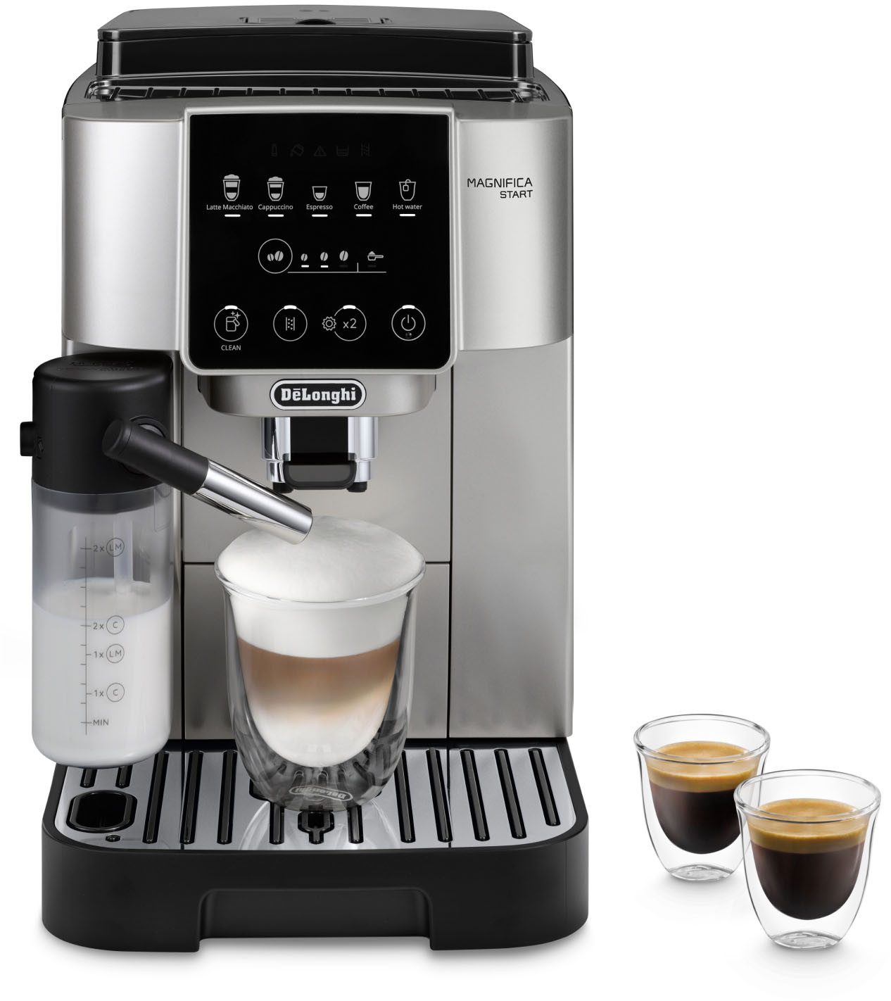 De’Longhi Kaffeevollautomat Start Milk ECAM220.80.SB, Milchkaraffe inklusive, Perfekter Cappuccino